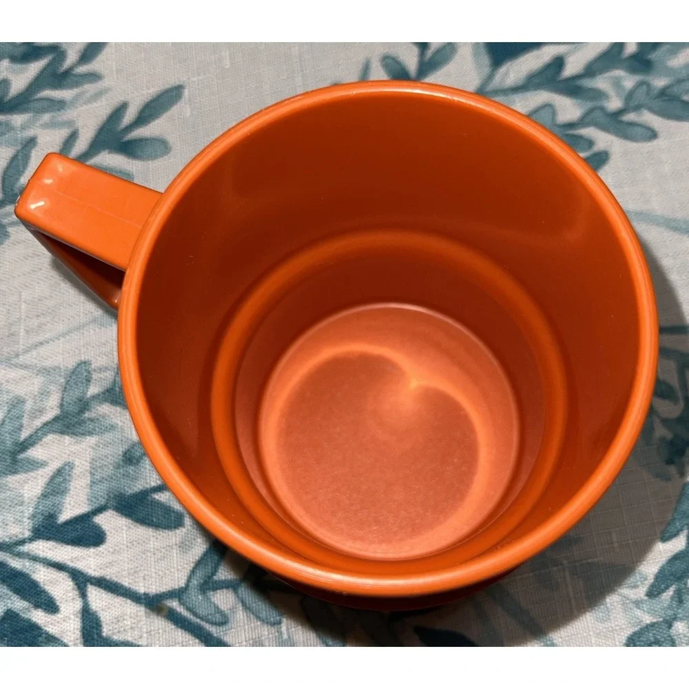 Vintage Tupperware 1312-11 Stacking‎ Mug W/ Lid Coaster 1313-4 Orange